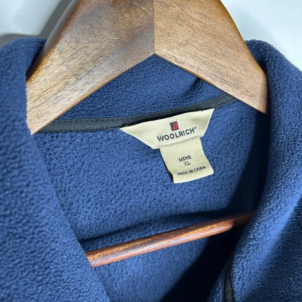 Woolrich Mens Deep Navy Fleece Vest Zip Up Gilet Size XL‎